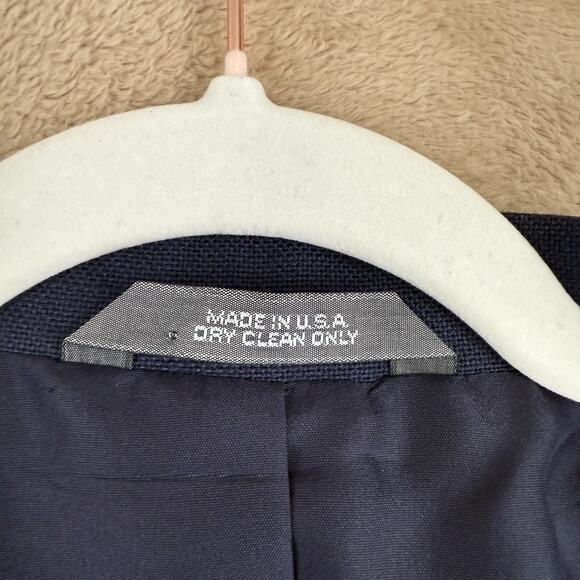 VTG Haggar Blazer Jacket Mens 44 Navy Blue Solid Wool Sport Coat Imperial USA - Picture 3 of 13